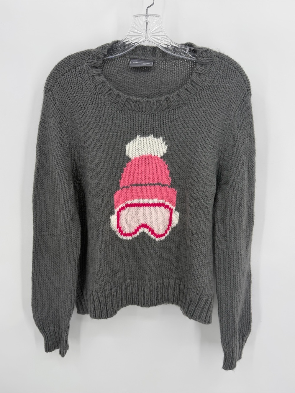 Wooden Ships Ski Babe Crewneck Sweater Mohair Blend Gray Size XS/S